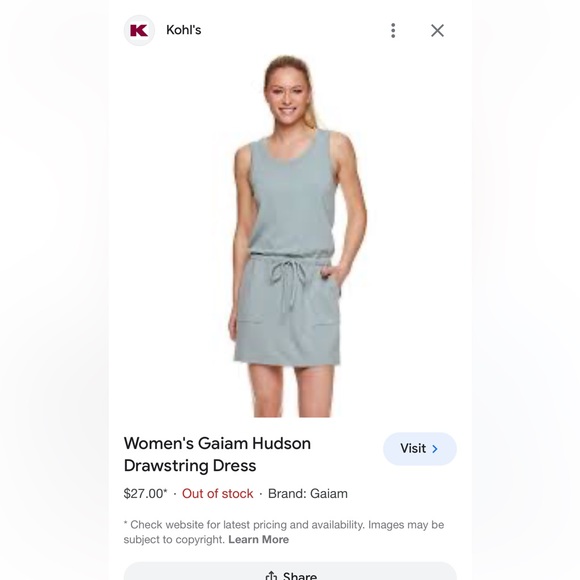 NWOT Women’s Gaiam Hudson drawstring dress black size medium - Picture 6 of 8